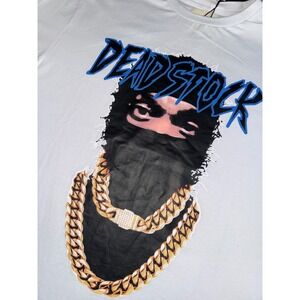 Dead Stock Los Angeles Mens Graphic‎ Tee White Mask Gold Chain D2312 Size M NWT